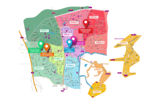 carte des bureaux de votes par quartiers à saint-grégoire - MAJ janvier 2026